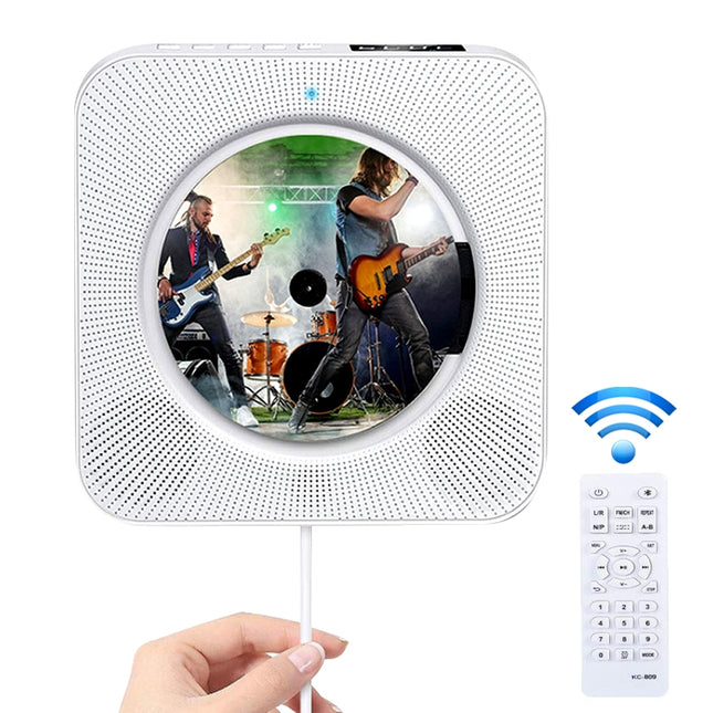 The Second Generation Portable Digital Display Bluetooth Speaker CD Player with Remote Control (White)-garmade.com