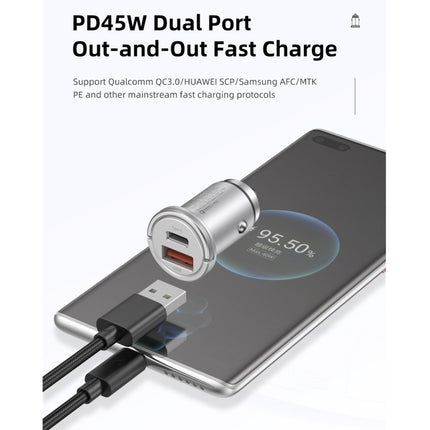 awei C-708 PD 45W USB + Type-C / USB-C Mini Car Charger-garmade.com