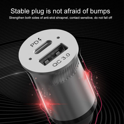PD USB-C / Type-C + QC3.0 USB Fast Charging Car Charger with Dual LED Indicator-garmade.com