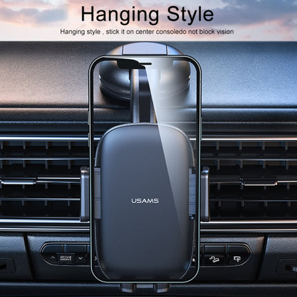 USAMS ZJ063 Car Center Console Retractable Phone Holder for 4.7-7.2 inch Mobile Phones (Black)-garmade.com
