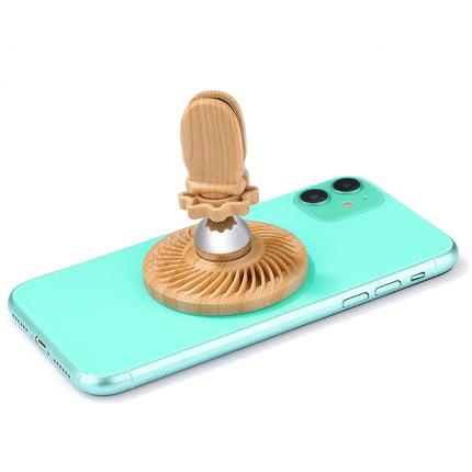 R-JUST HZ10 Small Whirlwind Magnetic Car Phone Holder (Wood)-garmade.com