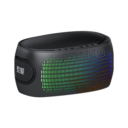 SOAIY K1 Colorful Lighting Mini 3D Surround Subwoofer Wireless Bluetooth Speaker(Black)-garmade.com