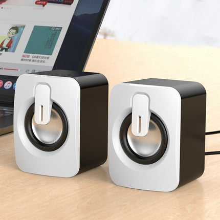 A1 USB Mini High Volume Wired Speaker, Bluetooth Version(White)-garmade.com