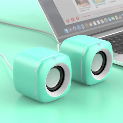 A1 USB Wire-controlled 9D Subwoofer Sound Mini Wired Speaker, Premium Version(Blue)-garmade.com