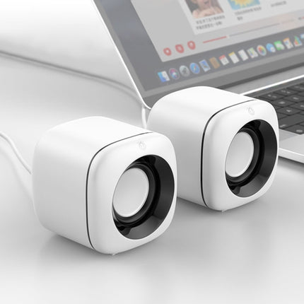A1 USB Wire-controlled 9D Subwoofer Sound Mini Wired Speaker, Premium Version(White)-garmade.com