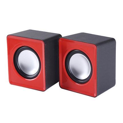 USB Mini Mobile Phone Computer Wired Speaker, Does Not Support Tuning(Red)-garmade.com