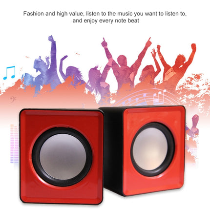 USB Mini Mobile Phone Computer Wired Speaker, Does Not Support Tuning(Red)-garmade.com