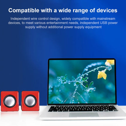 USB Mini Mobile Phone Computer Wired Speaker, Does Not Support Tuning(Blue)-garmade.com