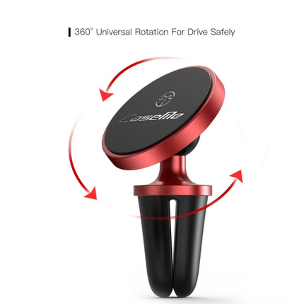CaseMe Universal 360 Degree Rotation Magnetic Car Air Outlet Vent Mount Phone Holder, For iPhone, Galaxy, Sony, Lenovo, HTC, Huawei, and other Smartphones (Red)-garmade.com