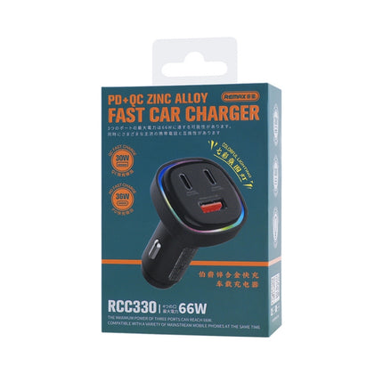 REMAX RCC330 Earl Series 3 in 1 Car 66W PD Fast Charger with Indicator Light-garmade.com