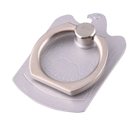 Cmzact CPS-2in1 2 in 1 Eagle Shape 360 Degrees Rotation Magnetic Phone Ring Stent Car Hook Mount(Silver)-garmade.com