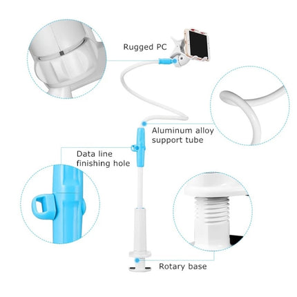 UBN-46 Regular Version Rotatable and Detachable Lazy Desktop Bedside Stand Mobile Phone Stand, Height: 90cm (White)-garmade.com