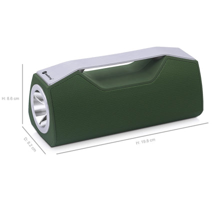NewRixing NR-2028 Portable Lighting Wireless Bluetooth Stereo Speaker Support TWS Function Speaker (Green)-garmade.com
