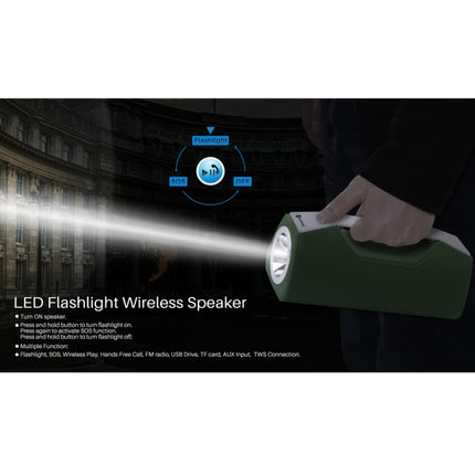 NewRixing NR-2028 Portable Lighting Wireless Bluetooth Stereo Speaker Support TWS Function Speaker (Grey)-garmade.com