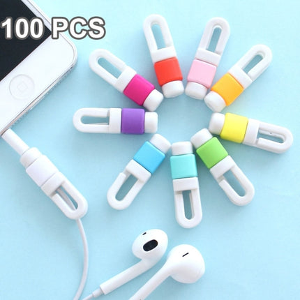 100 PCS Earphone Headphone Wire Cable Line Protective Cover Winder Cord Wrap Organizer, Random Color Delivery-garmade.com