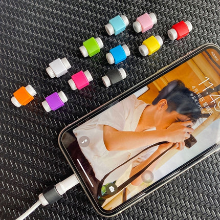 100 PCS Headphone Wire Data Cable Protection Cover Winder Cord Wrap Organizer, Random Color Delivery-garmade.com