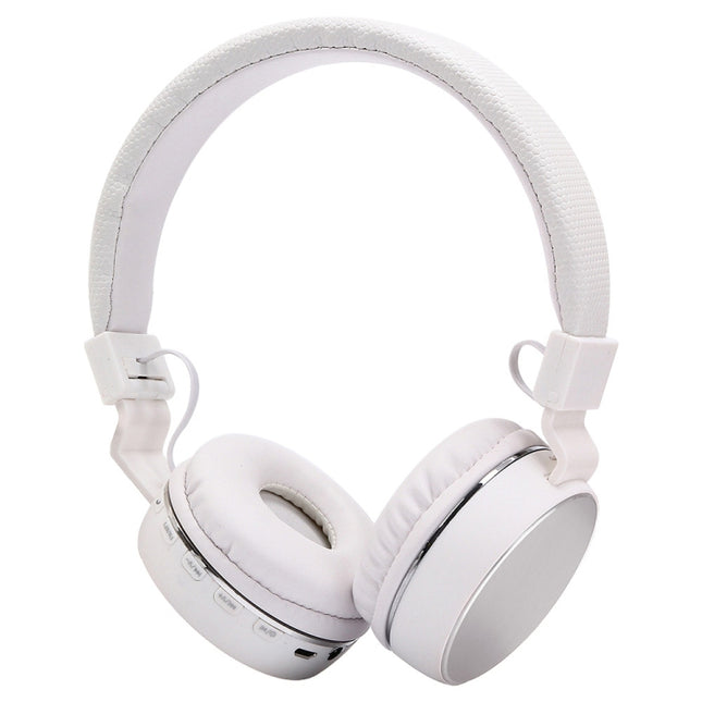 SH-16 Headband Folding Stereo Wireless Bluetooth Headphone Headset, Support 3.5mm Audio & Hands-free Call & TF Card &FM, for iPhone, iPad, iPod, Samsung, HTC, Sony, Huawei, Xiaomi and other Audio Devices(Silver)-garmade.com