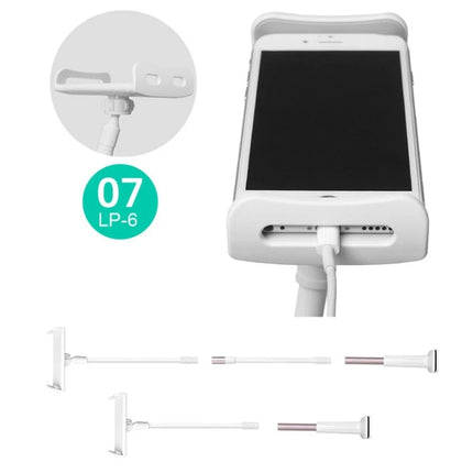 UBN-30 Classic Style Universal 360 Degrees Rotating Detachable Two-stage Lazy Bracket Mobile Phone / Tablet Desktop Bracket with Bilateral Pull Chuck (White)-garmade.com