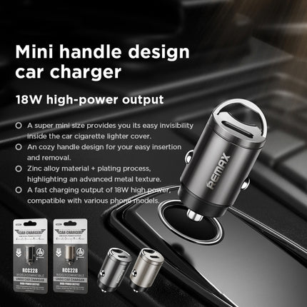 REMAX RCC228 Lindo Series PD 18W Single USB-C / Type-C Interface Fast Charge Car Charger(Silver)-garmade.com