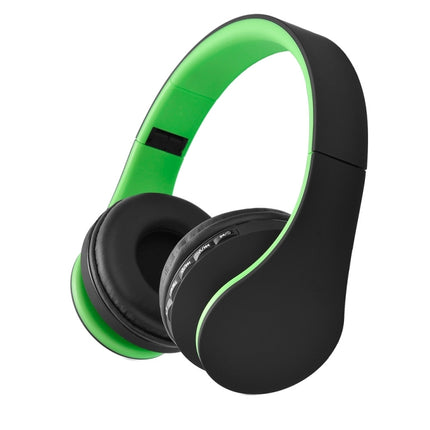 BTH-811 Folding Stereo Wireless Bluetooth Headphone Headset with MP3 Player FM Radio, for Xiaomi, iPhone, iPad, iPod, Samsung, HTC, Sony, Huawei and Other Audio Devices(Green)-garmade.com