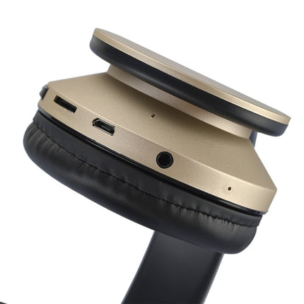 BTH-811 Folding Stereo Wireless Bluetooth Headphone Headset with MP3 Player FM Radio, for Xiaomi, iPhone, iPad, iPod, Samsung, HTC, Sony, Huawei and Other Audio Devices(Gold)-garmade.com