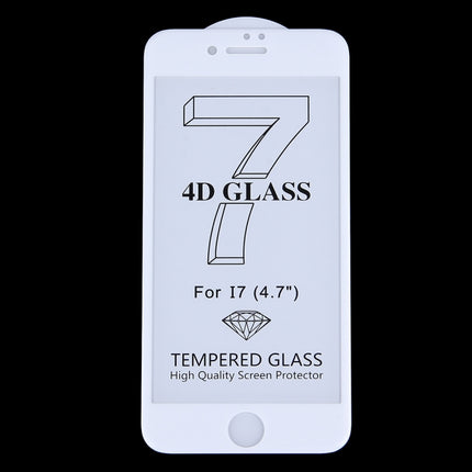 5D Curved Edge Full Screen Tempered Glass For iPhone 8 / 7(White)-garmade.com