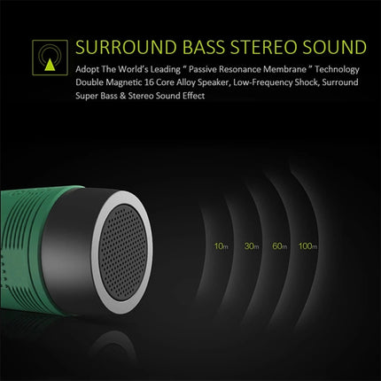 ZEALOT S1 Bluetooth 4.0 Wireless Wired Stereo Speaker Subwoofer Audio Receiver with 4000mAh Battery, Support 32GB Card, For iPhone, Galaxy, Sony, Lenovo, HTC, Huawei, Google, LG, Xiaomi, other Smartphones(Green)-garmade.com