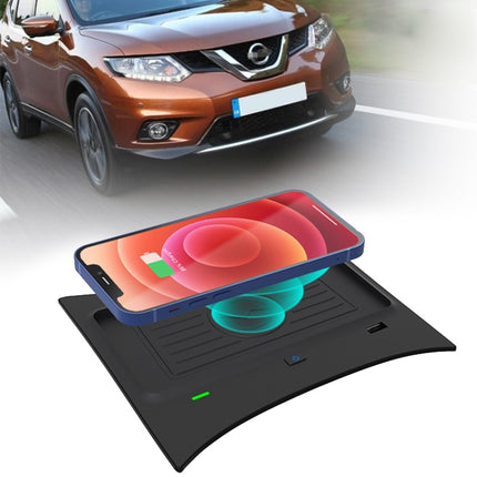 Car Fast Charging Wireless Charger for Nissan X-Trail 2014-2021 / Qashqai 2016-2018, Left Driving(Black)-garmade.com