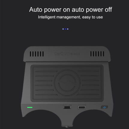 10W Car Fast Charging Wireless Charger for BMW 5 Series 2017-2021 / 6 Series 2018-2019, Left Driving(Black)-garmade.com