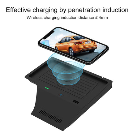 Car Fast Charging Wireless Charger for Nissan Sylphy 2020-2021, Left Driving(Black)-garmade.com
