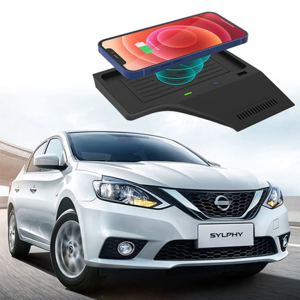 Car Fast Charging Wireless Charger for Nissan Sylphy 2020-2021, Left Driving(Black)-garmade.com