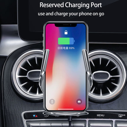 WK WP-U205 15W Vanguard Series Transcendent Wireless Charging Car Holder (Silver)-garmade.com