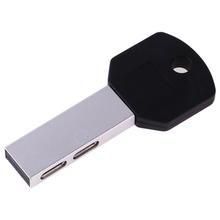 RC16 Dual 8 Pin Female to 8 Pin Male Key Shape Mini Portable Audio & Charge Adapter(White)-garmade.com