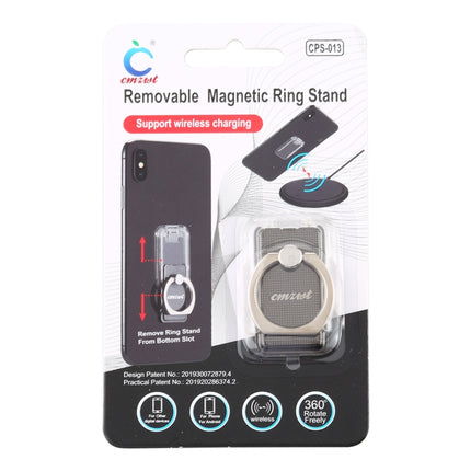 CPS-013 360 Degrees Rotate Freely Removable Magnetic Ring Stand Phone Holder, Support Wireless Charging(Black)-garmade.com