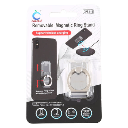 CPS-013 360 Degrees Rotate Freely Removable Magnetic Ring Stand Phone Holder, Support Wireless Charging(Silver)-garmade.com