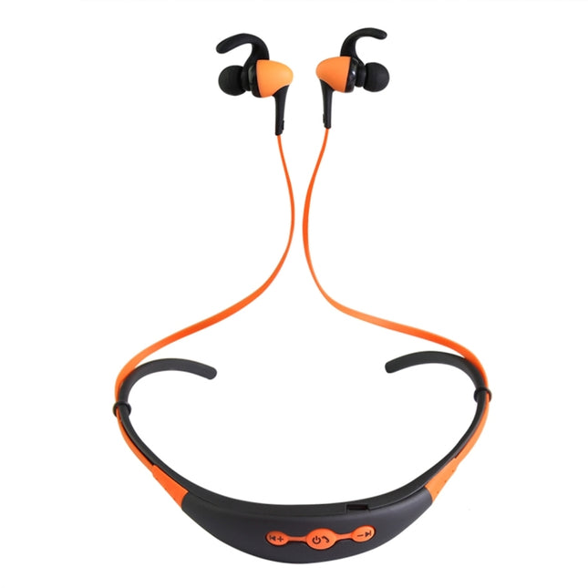 BT-54 In-Ear Wire Control Sport Neckband Wireless Bluetooth Earphones with Mic & Ear Hook, Support Handfree Call, For iPad, iPhone, Galaxy, Huawei, Xiaomi, LG, HTC and Other Smart Phones(Orange)-garmade.com