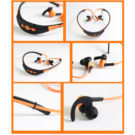 BT-54 In-Ear Wire Control Sport Neckband Wireless Bluetooth Earphones with Mic & Ear Hook, Support Handfree Call, For iPad, iPhone, Galaxy, Huawei, Xiaomi, LG, HTC and Other Smart Phones(Orange)-garmade.com