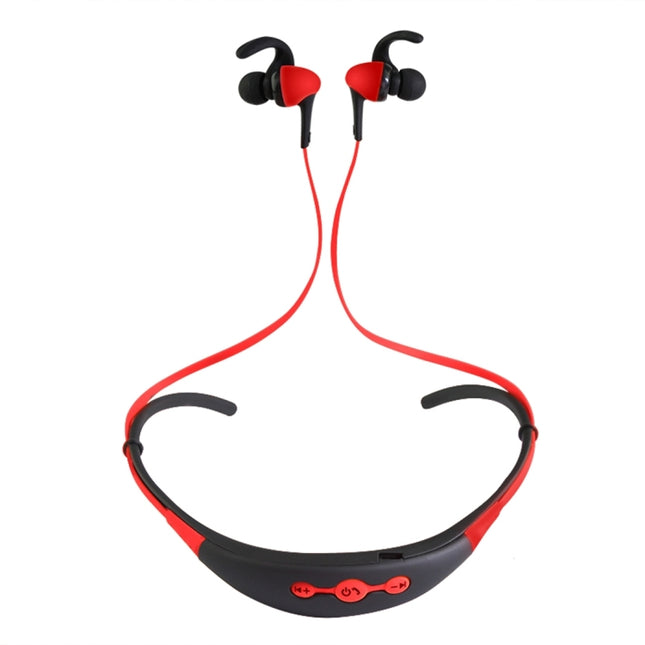BT-54 In-Ear Wire Control Sport Neckband Wireless Bluetooth Earphones with Mic & Ear Hook, Support Handfree Call, For iPad, iPhone, Galaxy, Huawei, Xiaomi, LG, HTC and Other Smart Phones(Red)-garmade.com