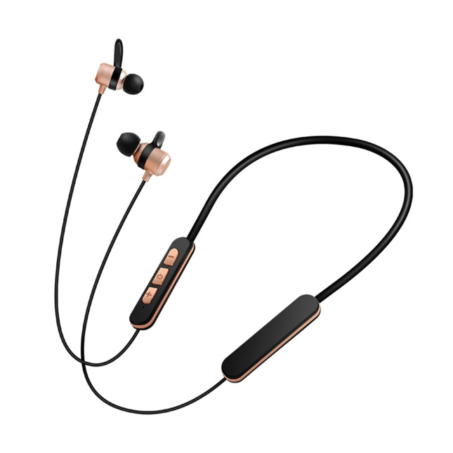 BT-KDK58 In-Ear Wire Control Sport Magnetic Suction Wireless Bluetooth Earphones with Mic, Support Handfree Call, For iPad, iPhone, Galaxy, Huawei, Xiaomi, LG, HTC and Other Smart Phones(Gold)-garmade.com