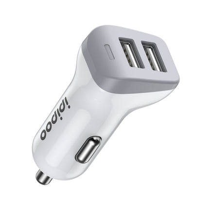 ipipoo XP-3 Dual USB Car Fast Charging Charger with Android Line(White)-garmade.com