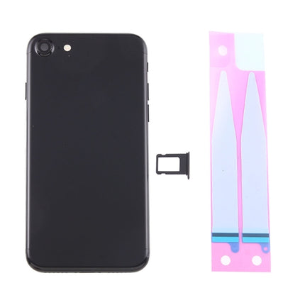 Battery Back Cover Assembly with Card Tray for iPhone 7(Jet Black)-garmade.com