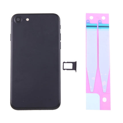 Battery Back Cover Assembly with Card Tray for iPhone 7 (Black)-garmade.com