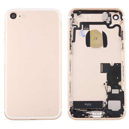 Battery Back Cover Assembly with Card Tray for iPhone 7 (Gold)-garmade.com