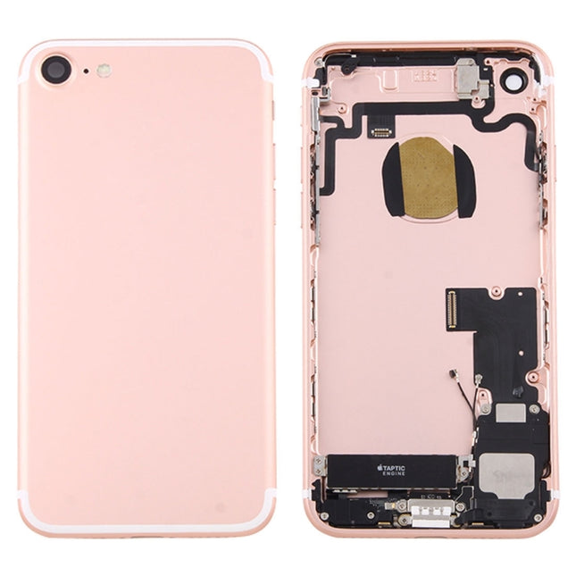 Battery Back Cover Assembly with Card Tray for iPhone 7(Rose Gold)-garmade.com