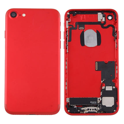Battery Back Cover Assembly with Card Tray for iPhone 7 (Red)-garmade.com