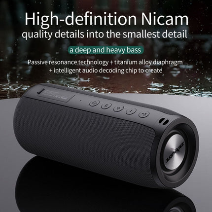 ZEALOT S51 Portable Stereo Bluetooth Speaker with Built-in Mic, Support Hands-Free Call & TF Card & AUX(Black)-garmade.com