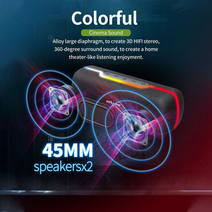 ZEALOT S55 Portable Stereo Bluetooth Speaker with Built-in Mic, Support Hands-Free Call & TF Card & AUX (Blue)-garmade.com