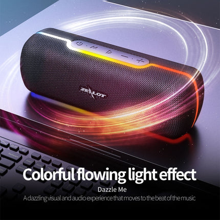 ZEALOT S55 Portable Stereo Bluetooth Speaker with Built-in Mic, Support Hands-Free Call & TF Card & AUX (Black)-garmade.com