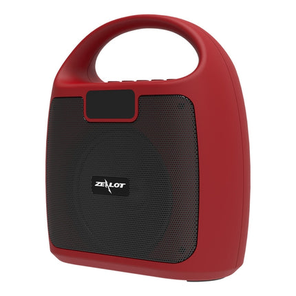 ZEALOT S42 Portable FM Radio Wireless Bluetooth Speaker with Built-in Mic, Support Hands-Free Call & TF Card & AUX (Red)-garmade.com