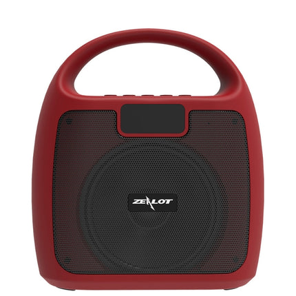 ZEALOT S42 Portable FM Radio Wireless Bluetooth Speaker with Built-in Mic, Support Hands-Free Call & TF Card & AUX (Red)-garmade.com